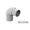 Edelstahl V2A Rundbogen 90 Grad 48,3x2,0 mm rund geschliffen K320